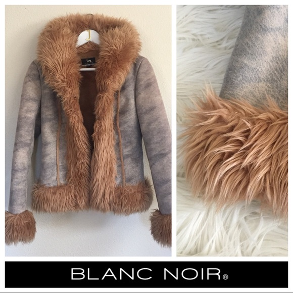 blanc noir Jackets & Blazers - Blanc Noir Faux Fur Coat